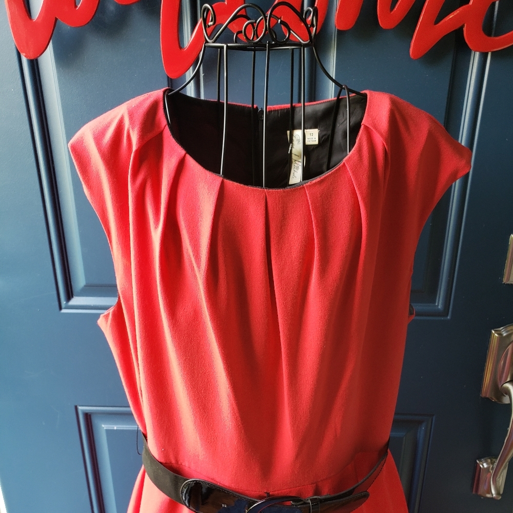 Emma & michele red dress with black belt